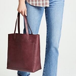 Madewell The Medium Transport Tote Bag in  Dark Cabernet 100% Leather